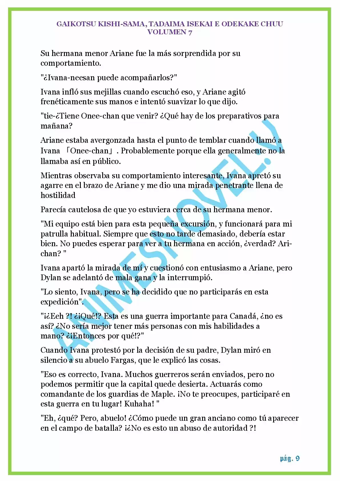 GAIKOTSU KISHI-SAMA (Novela) - Capítulo 176 - Página 9 - LectorTMOo
