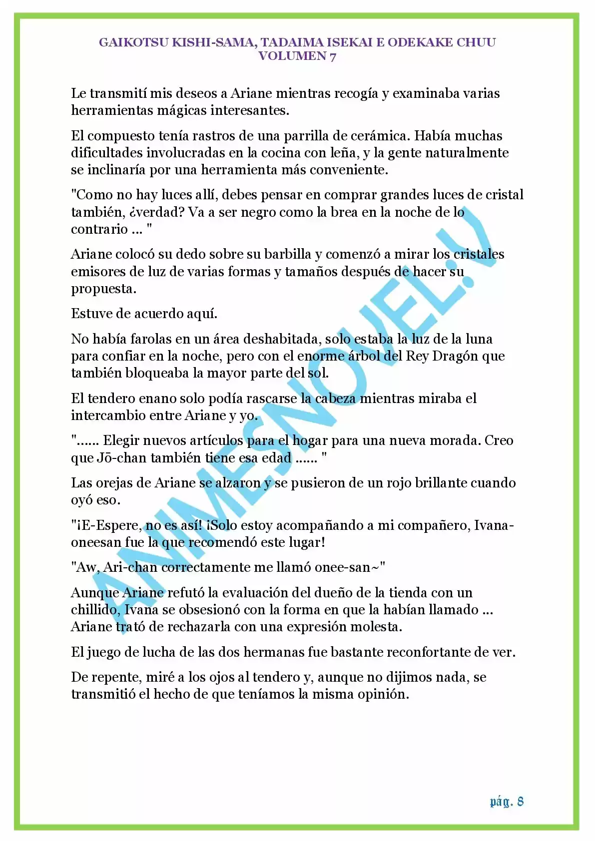 GAIKOTSU KISHI-SAMA (Novela) - Capítulo 177 - Página 8 - LectorTMOo