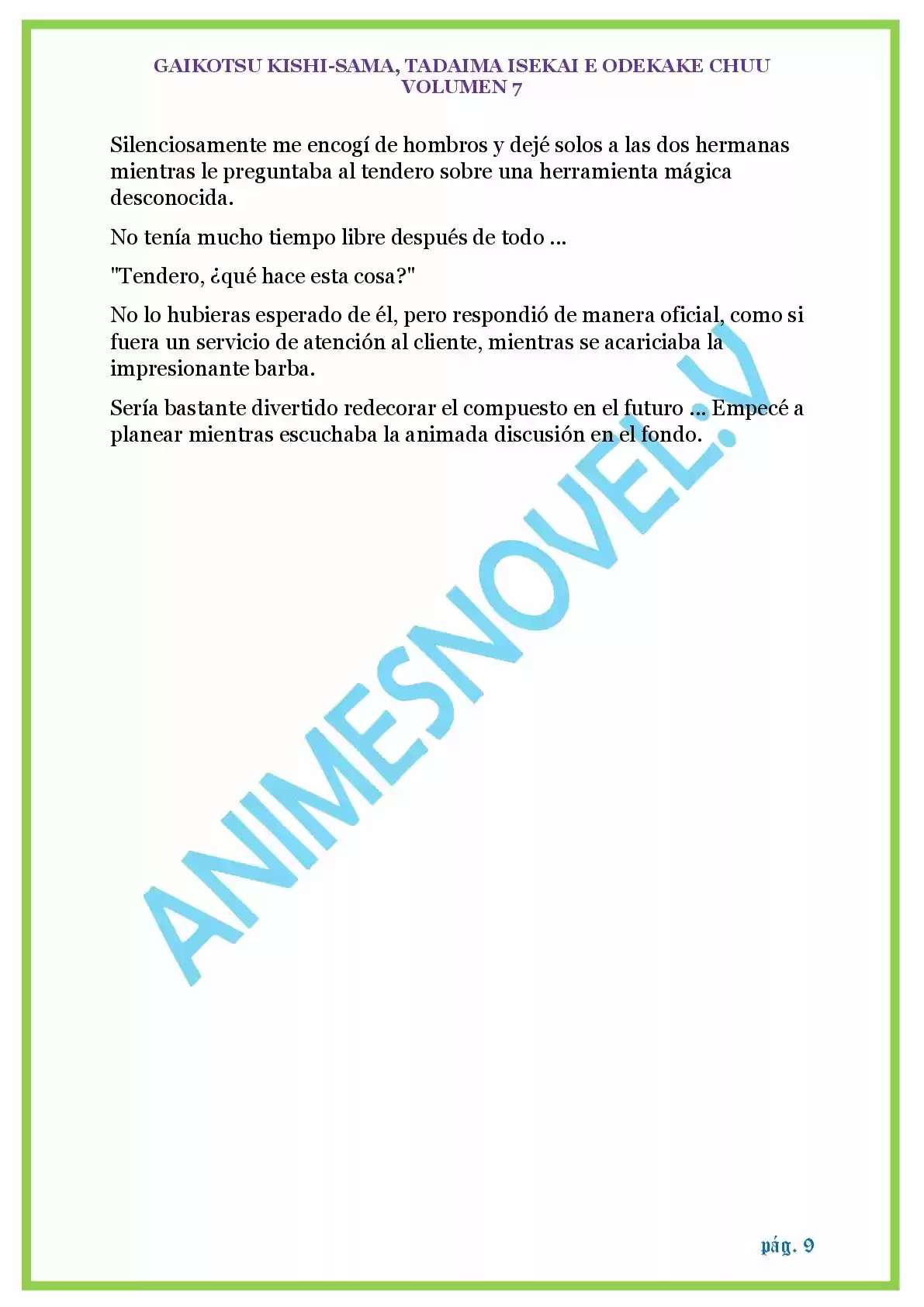 GAIKOTSU KISHI-SAMA (Novela) - Capítulo 177 - Página 9 - LectorTMOo