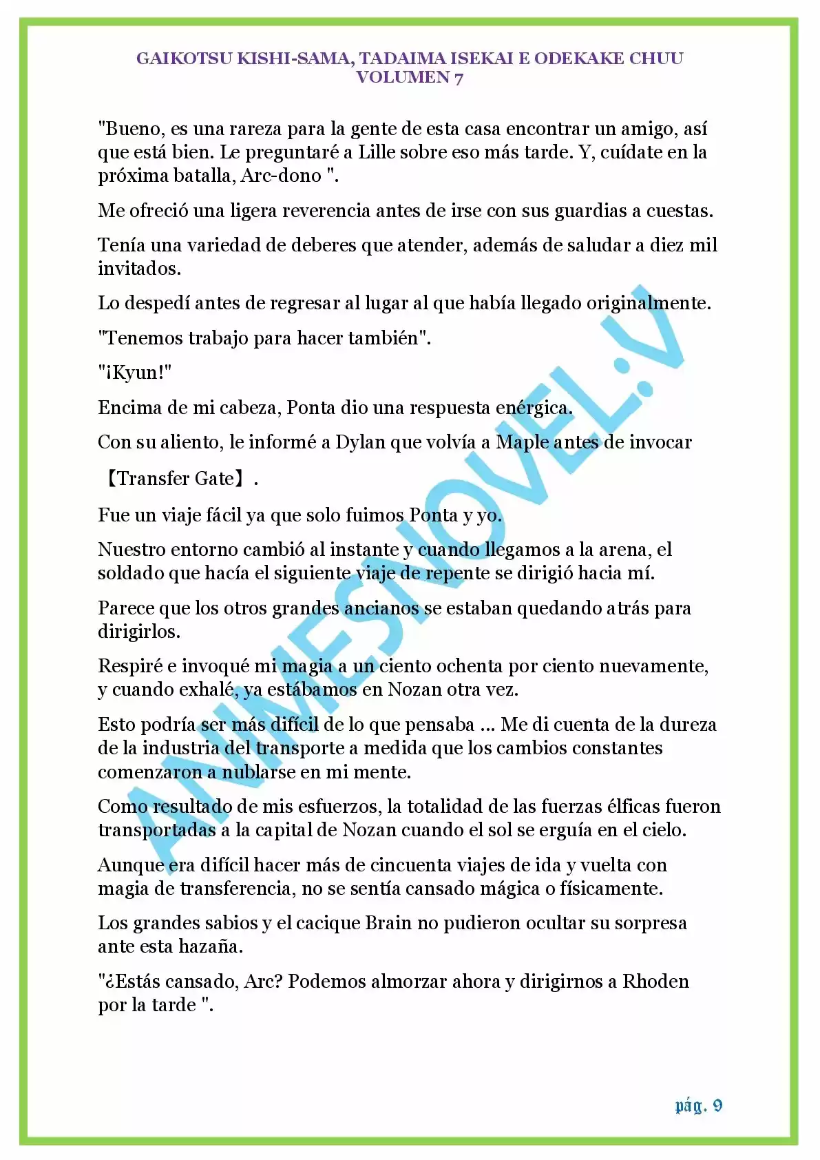 GAIKOTSU KISHI-SAMA (Novela) - Capítulo 178 - Página 9 - LectorTMOo