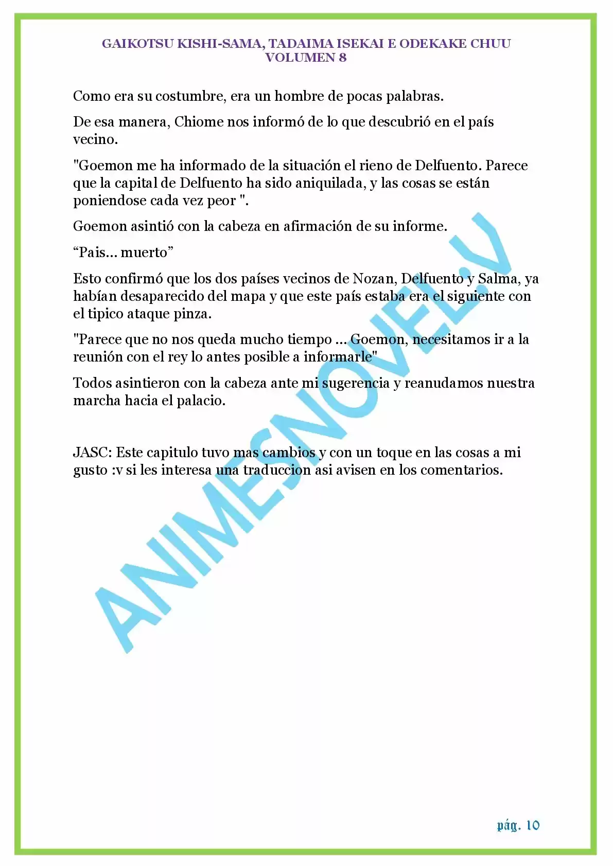 GAIKOTSU KISHI-SAMA (Novela) - Capítulo 180 - Página 10 - LectorTMOo