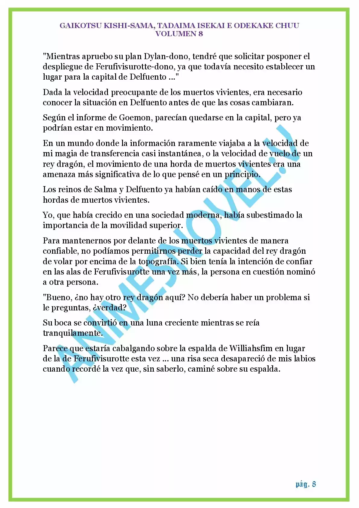 GAIKOTSU KISHI-SAMA (Novela) - Capítulo 184 - Página 8 - LectorTMOo