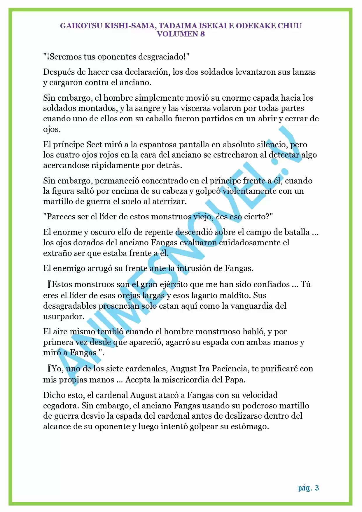 GAIKOTSU KISHI-SAMA (Novela) - Capítulo 187 - Página 3 - LectorTMOo