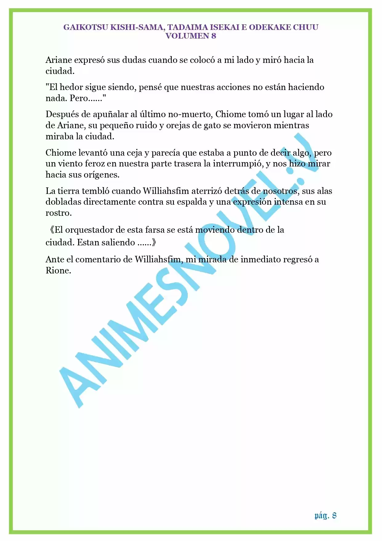 GAIKOTSU KISHI-SAMA (Novela) - Capítulo 188 - Página 8 - LectorTMOo