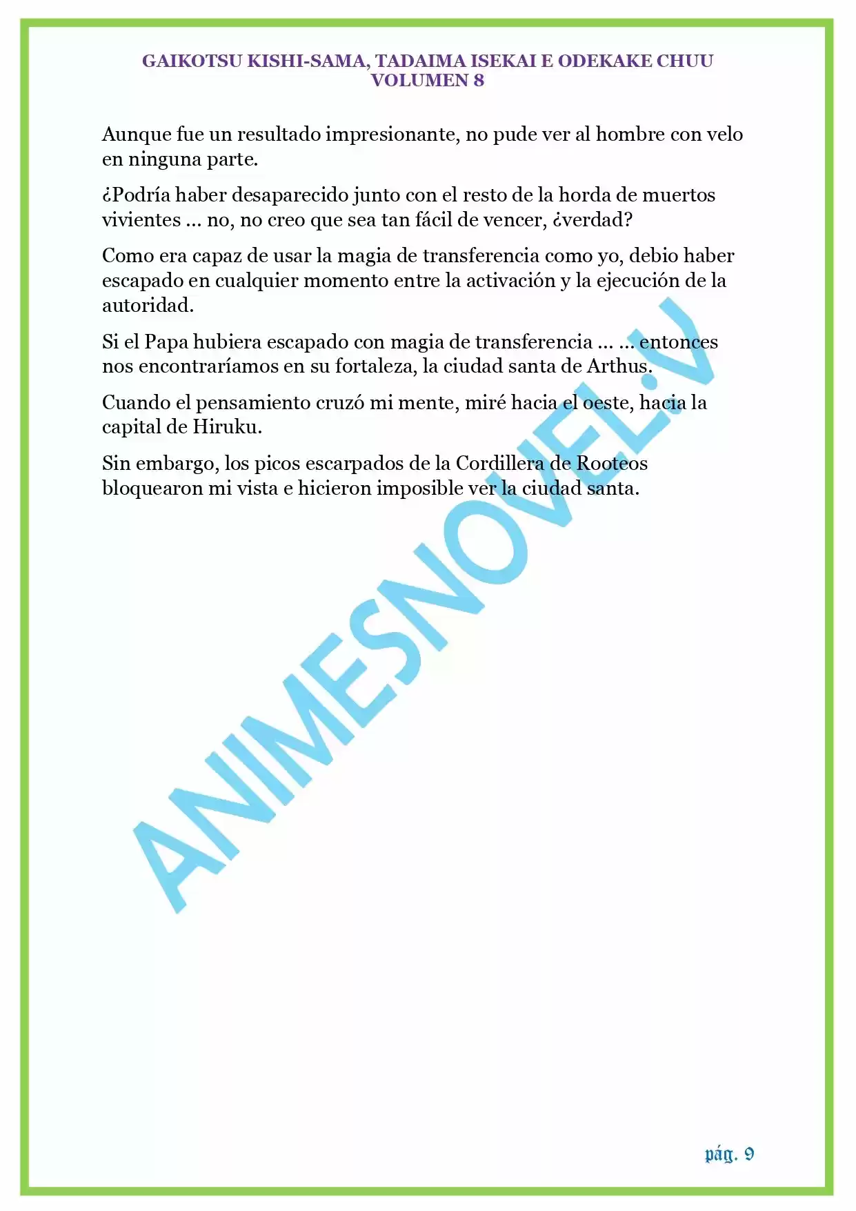 GAIKOTSU KISHI-SAMA (Novela) - Capítulo 190 - Página 9 - LectorTMOo