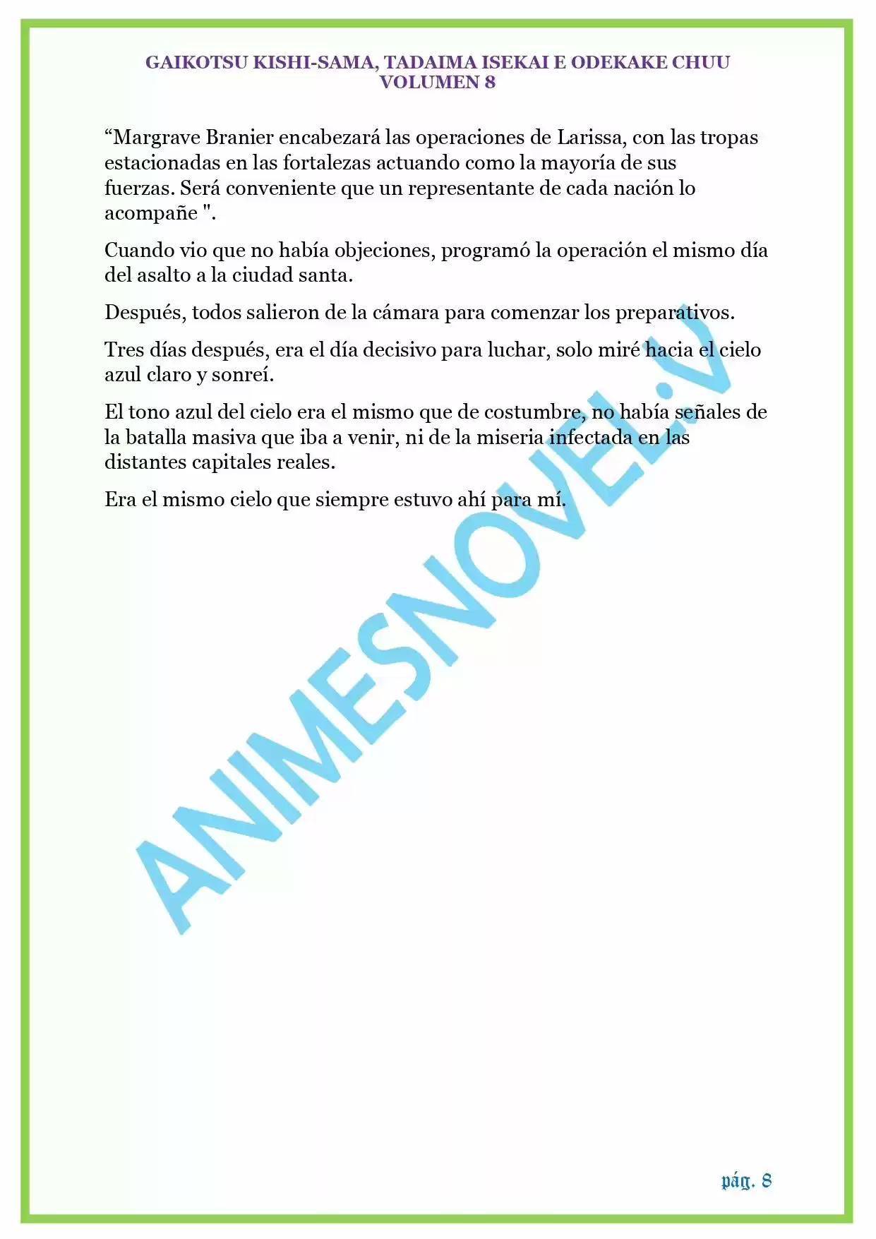 GAIKOTSU KISHI-SAMA (Novela) - Capítulo 192 - Página 8 - LectorTMOo