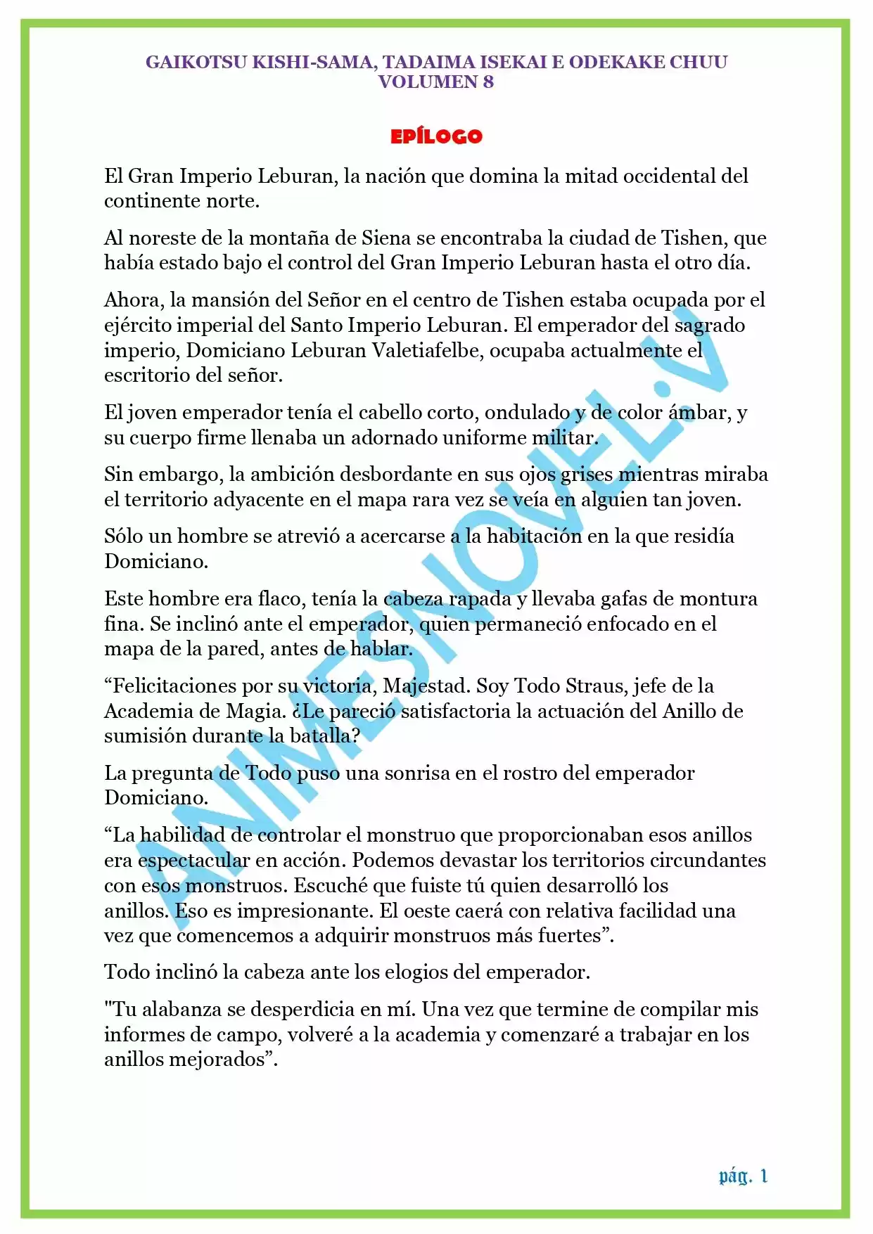 GAIKOTSU KISHI-SAMA (Novela) - Capítulo 200 - Página 1 - LectorTMOo