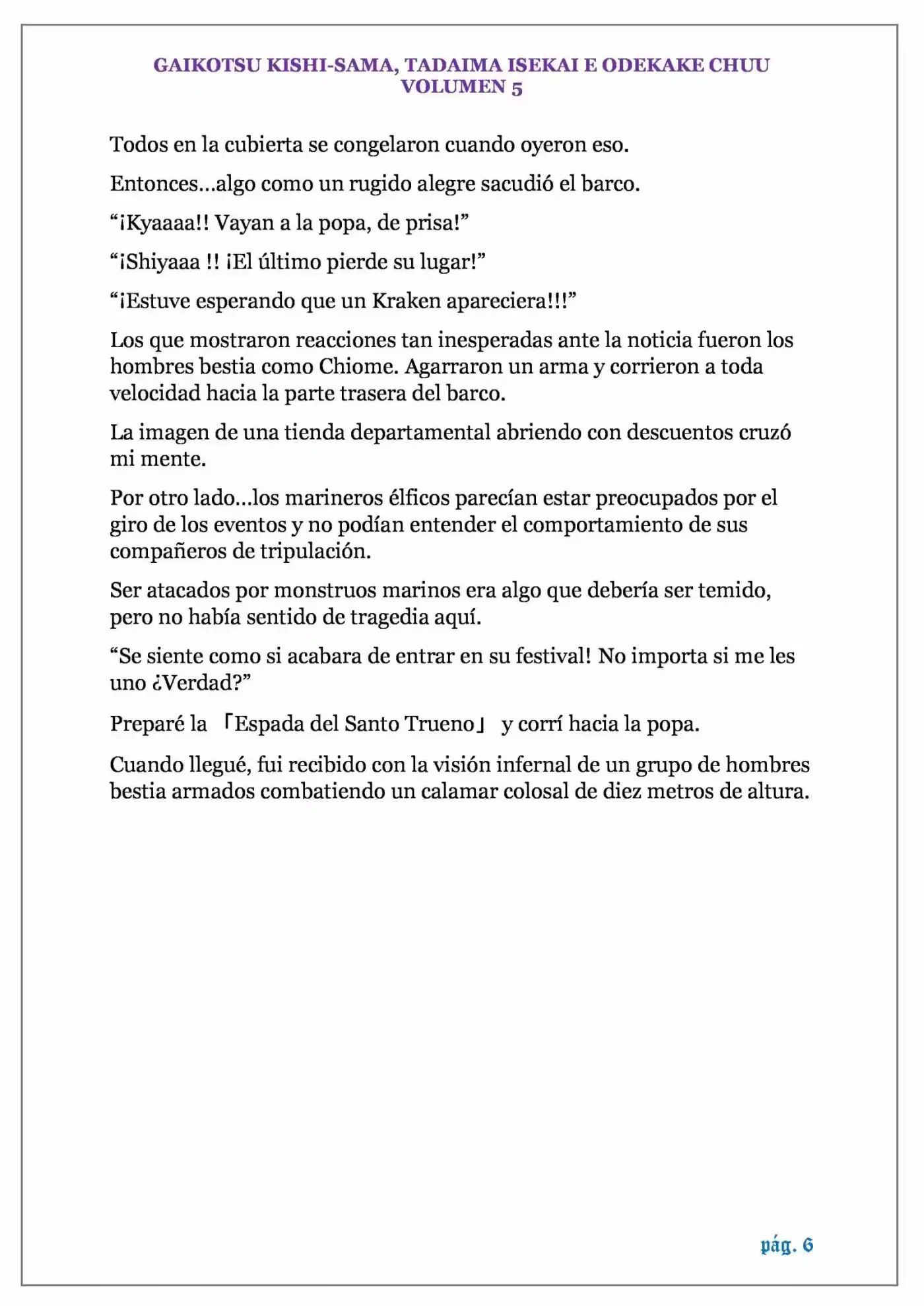 GAIKOTSU KISHI-SAMA (volumen 5) (Novela) - Capítulo 107 - Página 6 - LectorTMOo