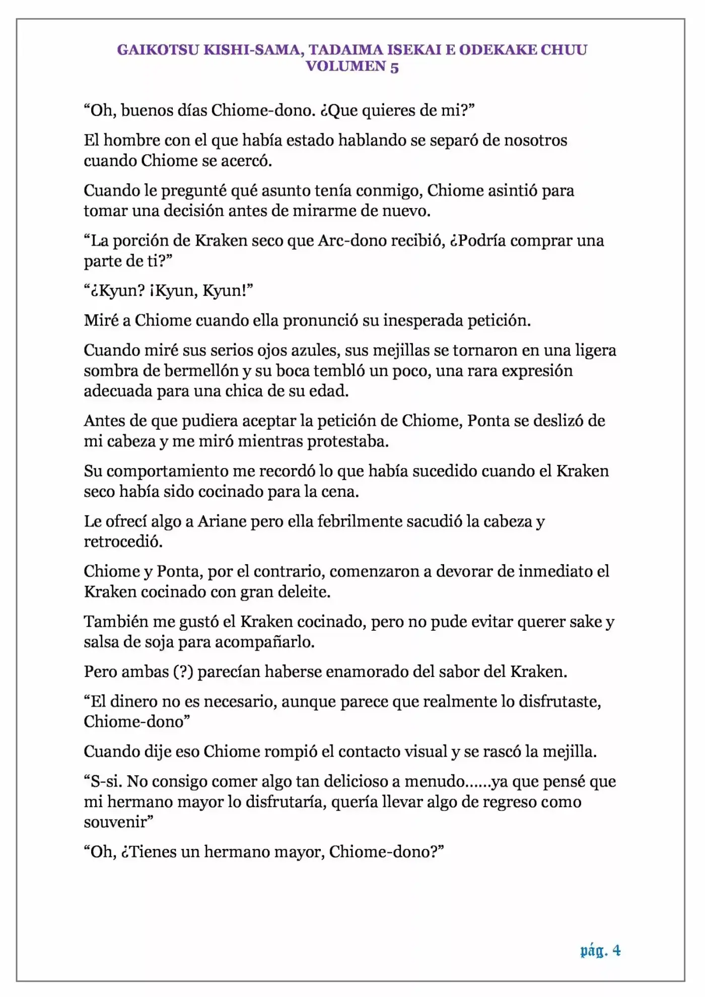 GAIKOTSU KISHI-SAMA (volumen 5) (Novela) - Capítulo 108 - Página 4 - LectorTMOo