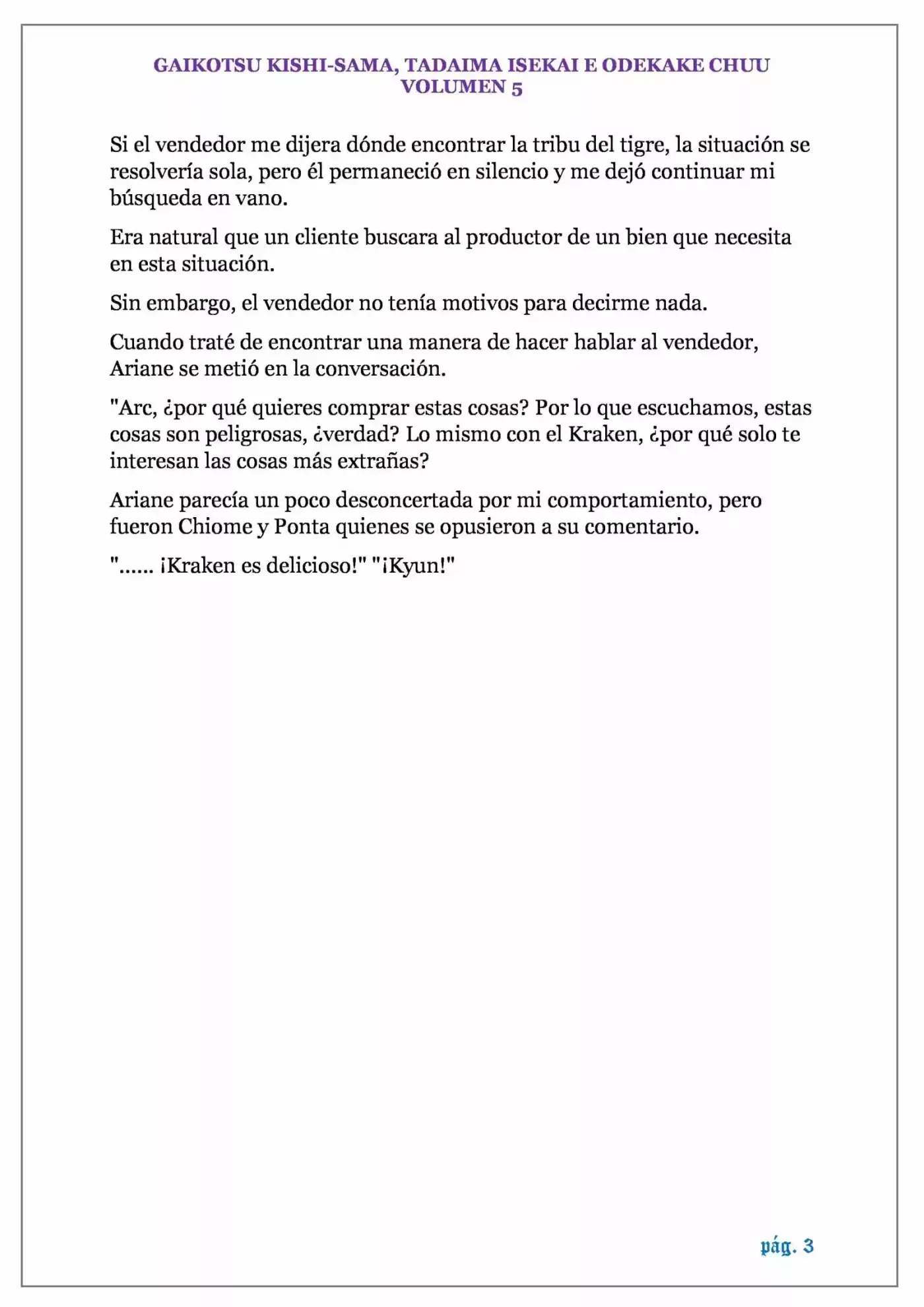 GAIKOTSU KISHI-SAMA (volumen 5) (Novela) - Capítulo 109 - Página 3 - LectorTMOo