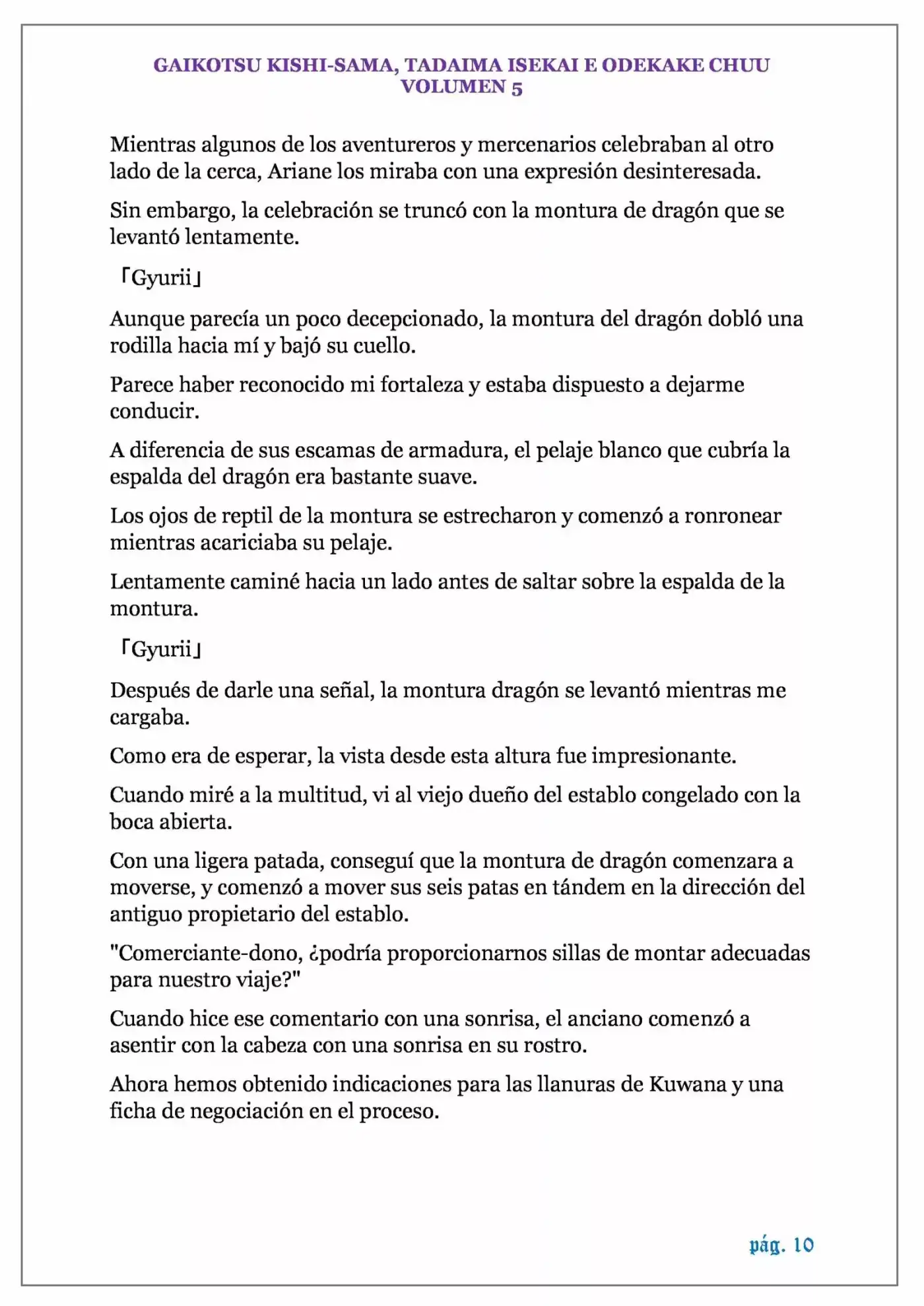 GAIKOTSU KISHI-SAMA (volumen 5) (Novela) - Capítulo 111 - Página 10 - LectorTMOo