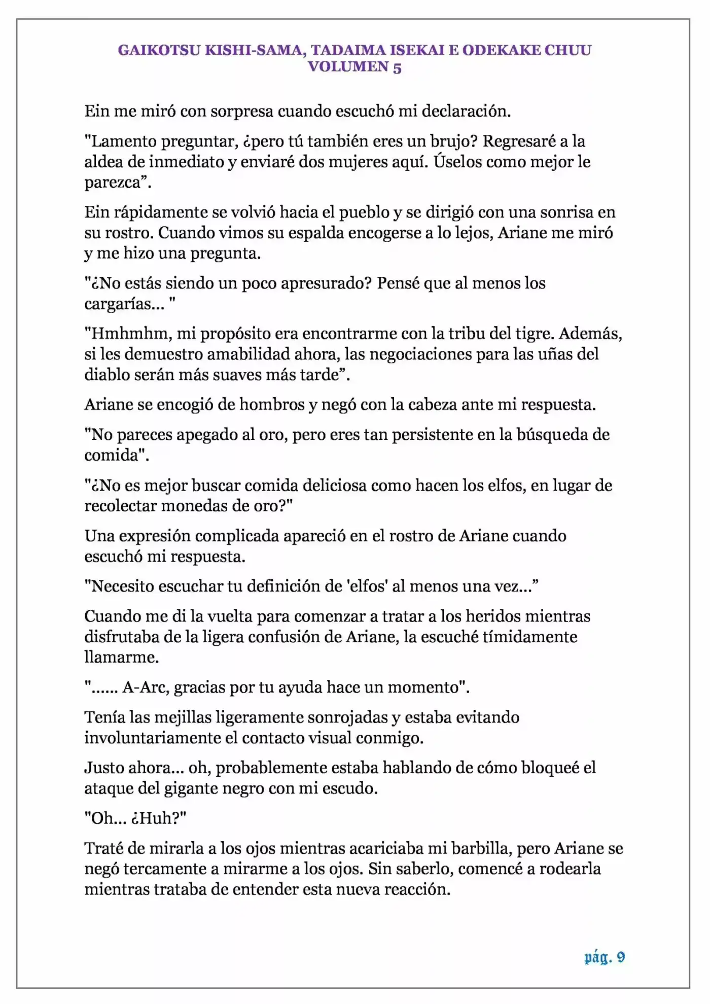 GAIKOTSU KISHI-SAMA (volumen 5) (Novela) - Capítulo 114 - Página 9 - LectorTMOo