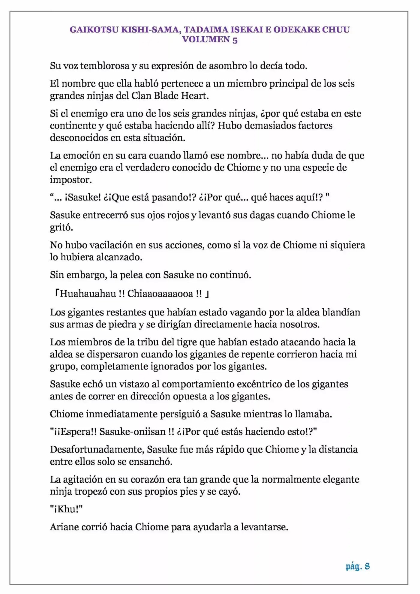 GAIKOTSU KISHI-SAMA (volumen 5) (Novela) - Capítulo 117 - Página 8 - LectorTMOo