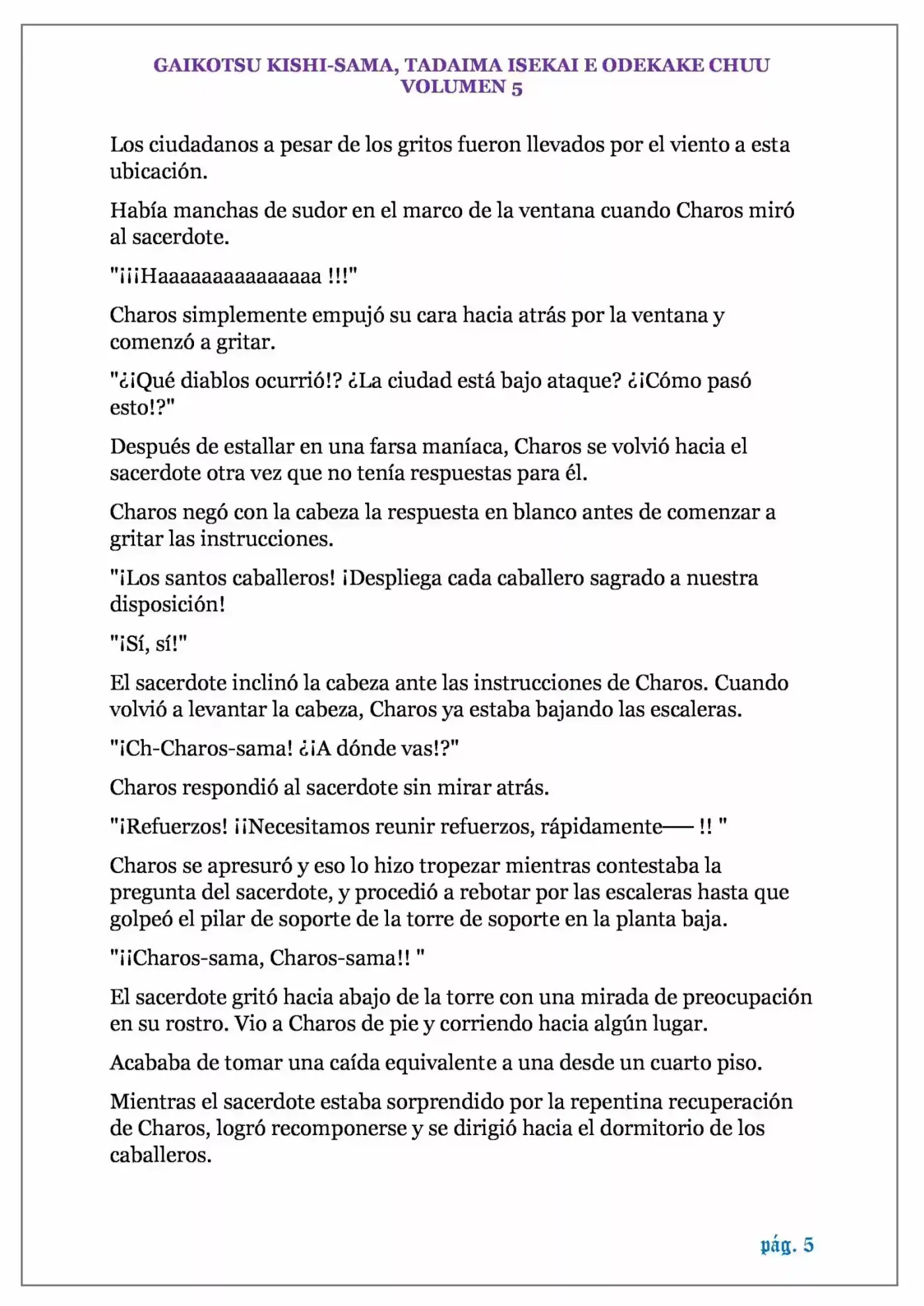 GAIKOTSU KISHI-SAMA (volumen 5) (Novela) - Capítulo 120.10 - Página 5 - LectorTMOo