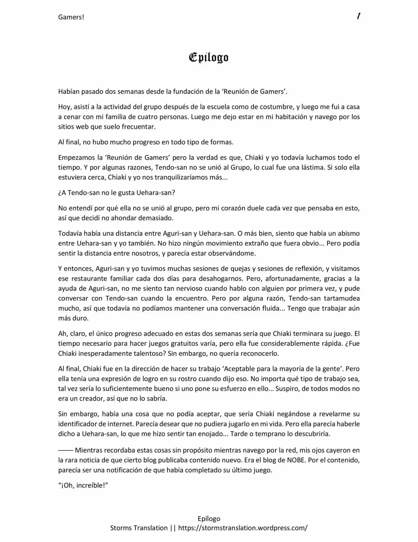 Gamers! (Novela) - Capítulo 4 - Página 1 - LectorTMOo