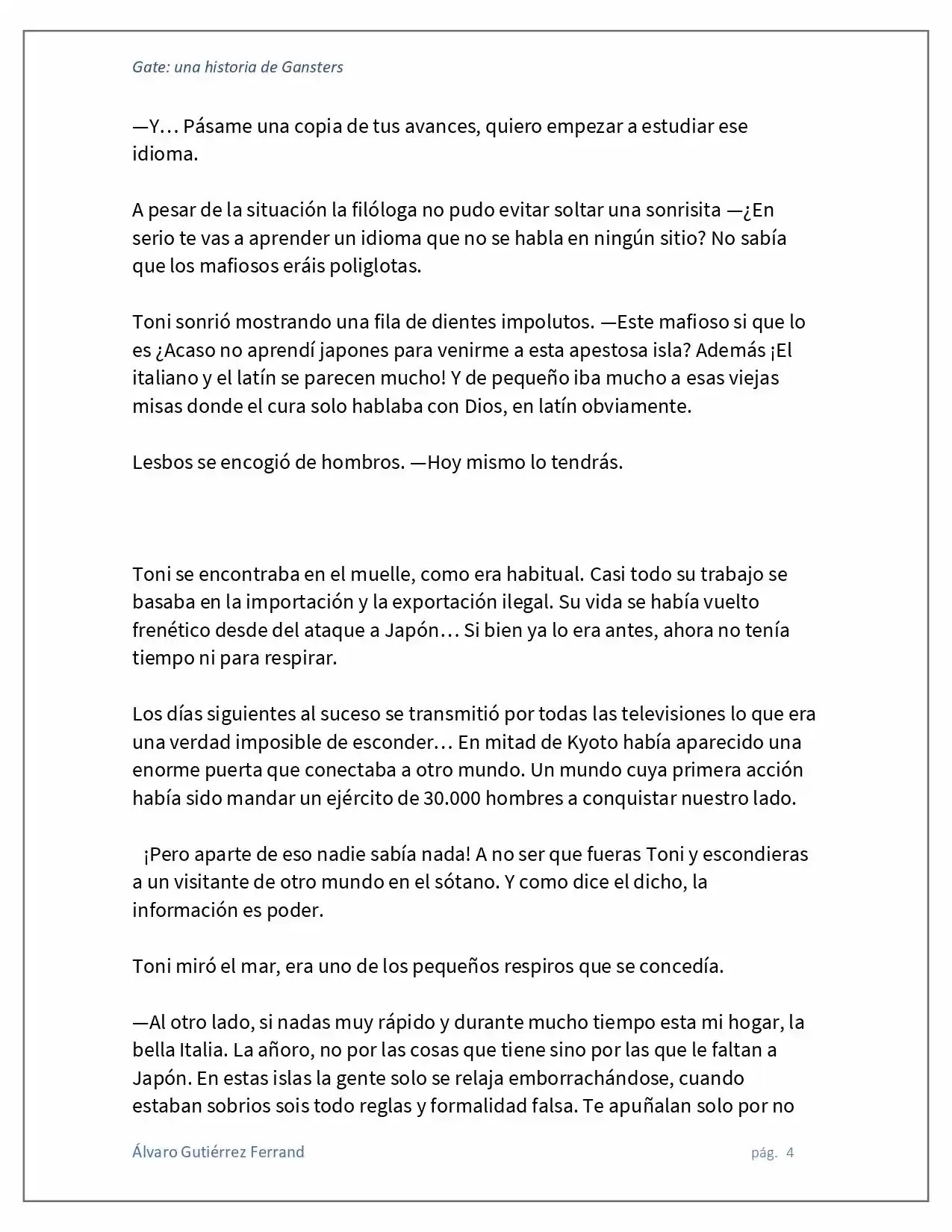 Gate: Una Historia De Gansters (Novela) - Capítulo 2 - Página 4 - LectorTMOo