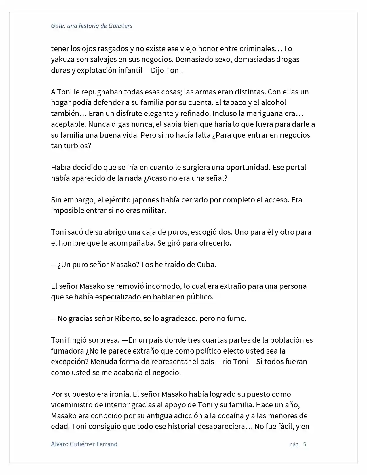Gate: Una Historia De Gansters (Novela) - Capítulo 2 - Página 5 - LectorTMOo