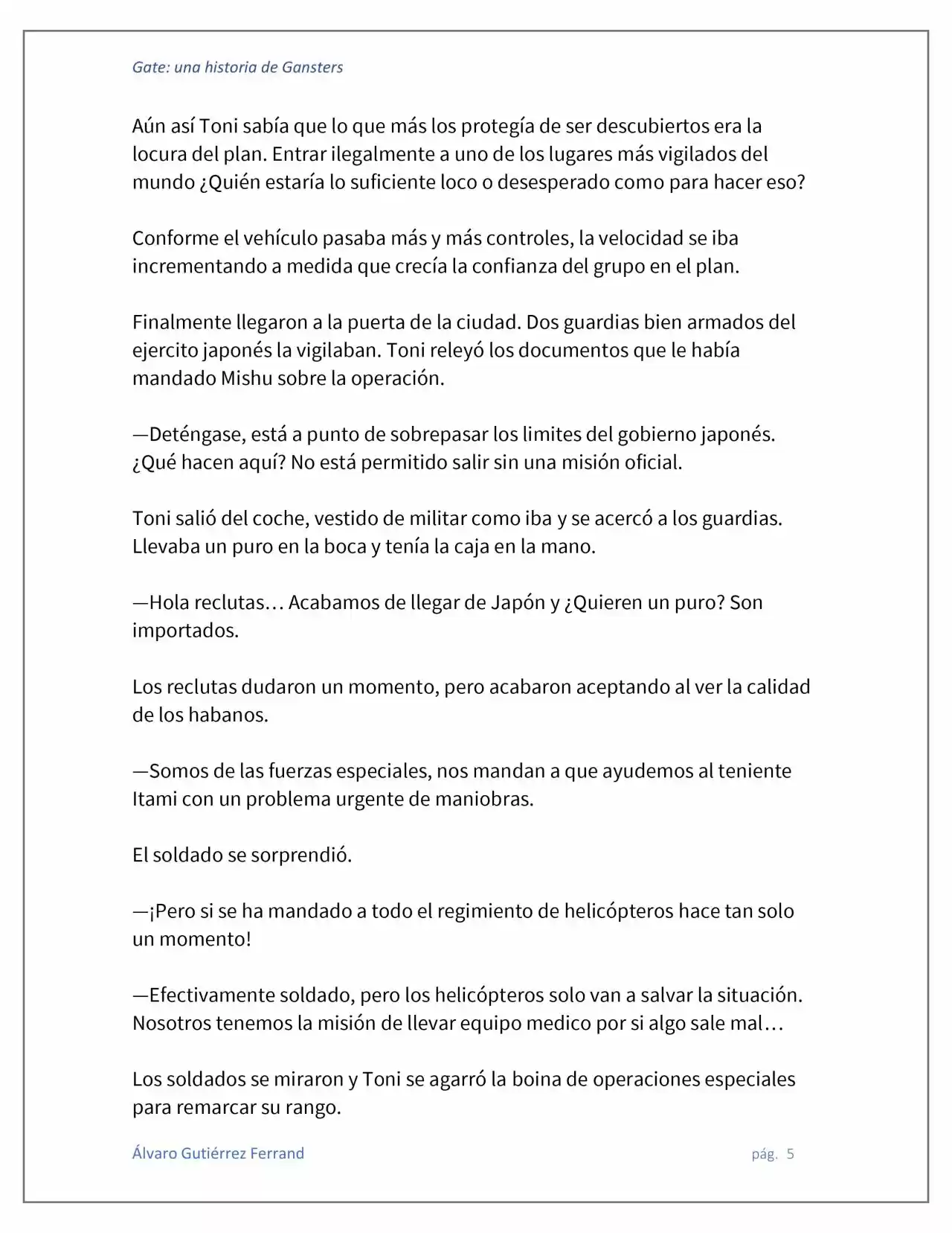 Gate: Una Historia De Gansters (Novela) - Capítulo 3 - Página 5 - LectorTMOo