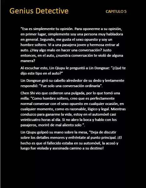 GENIUS DETECTIVE (Novela) - Capítulo 5 - Página 5 - LectorTMOo