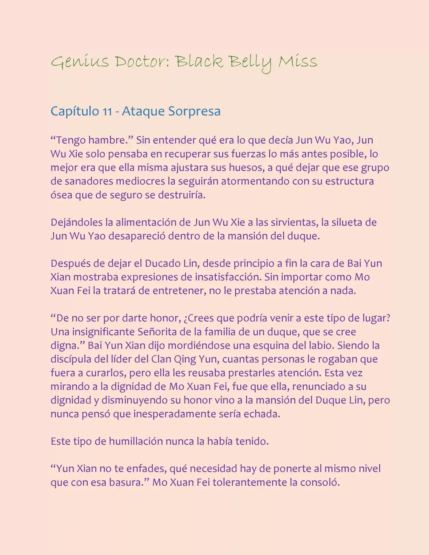 Genius Doctor: Black Belly Miss (Novela) - Capítulo 11 - Página 2 - LectorTMOo
