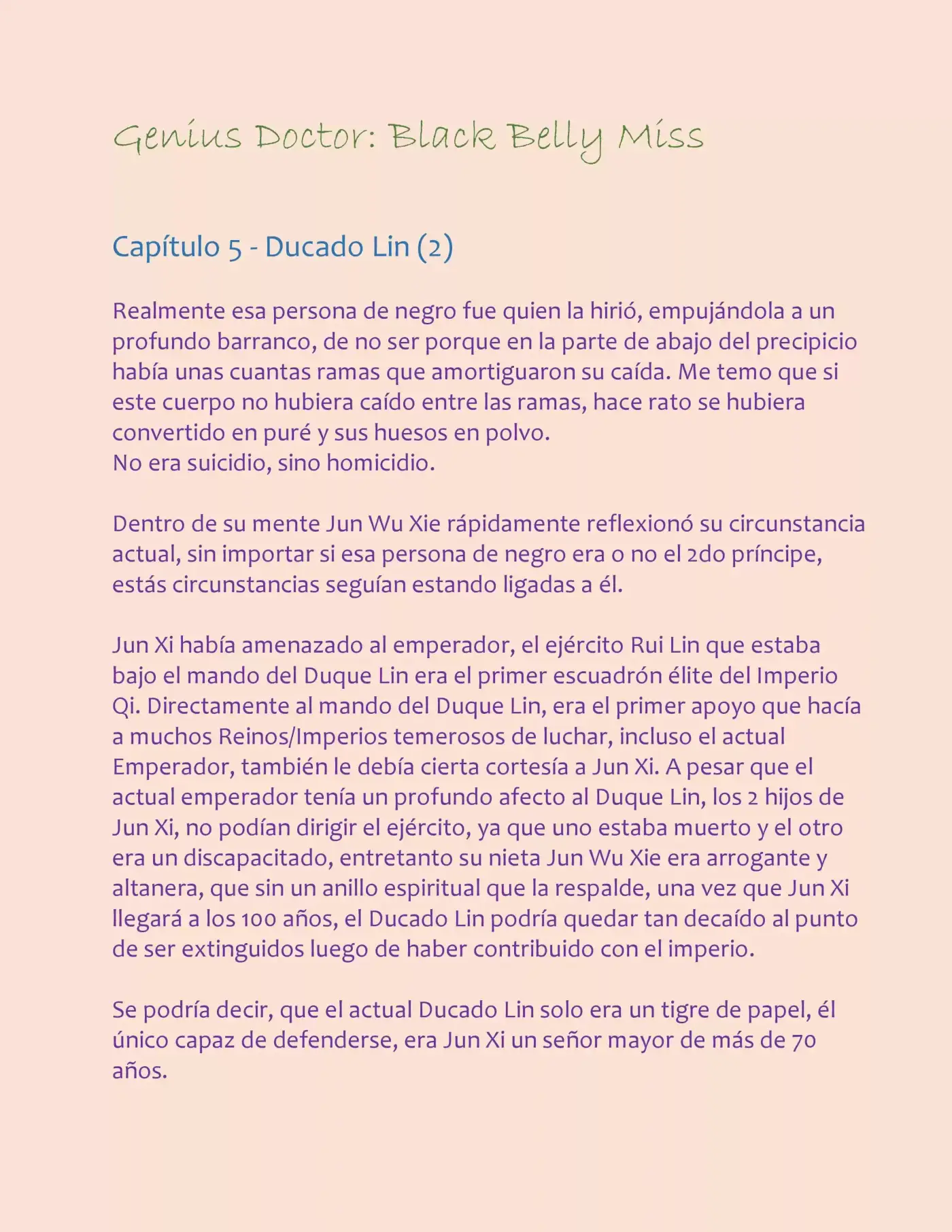Genius Doctor: Black Belly Miss (Novela) - Capítulo 5 - Página 2 - LectorTMOo