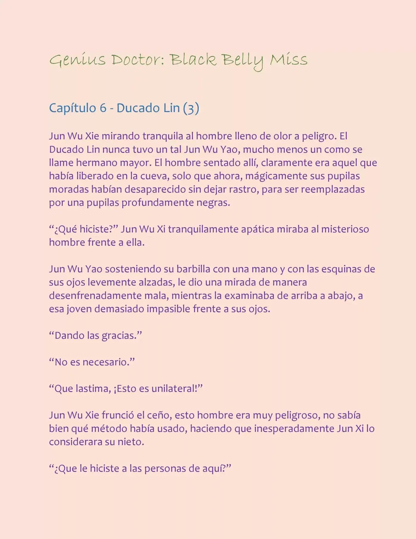 Genius Doctor: Black Belly Miss (Novela) - Capítulo 6 - Página 2 - LectorTMOo