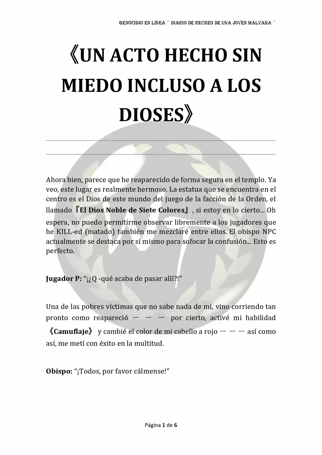 Genocide Online - Novela Web (Novela) - Capítulo 3 - Página 1 - LectorTMOo