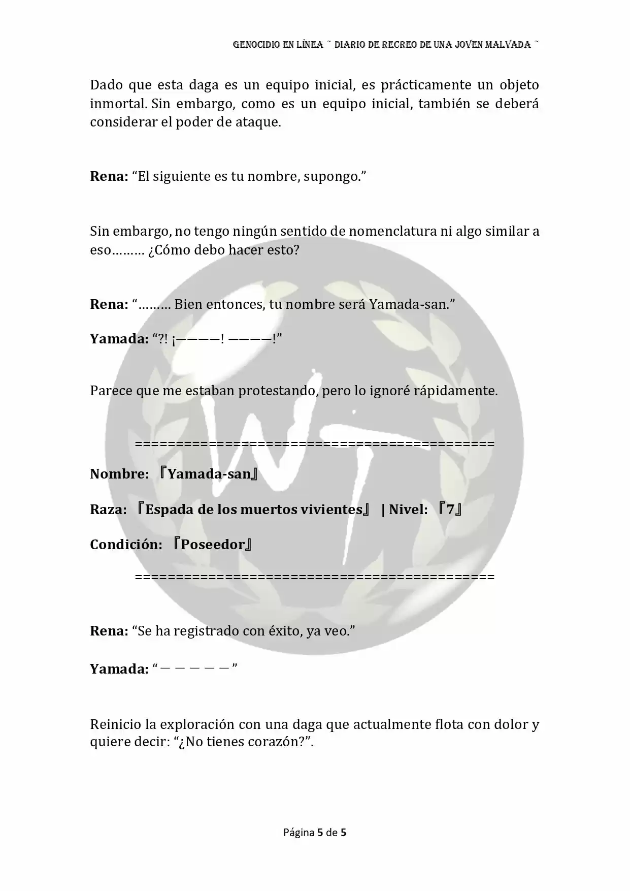 Genocide Online - Novela Web (Novela) - Capítulo 5 - Página 5 - LectorTMOo