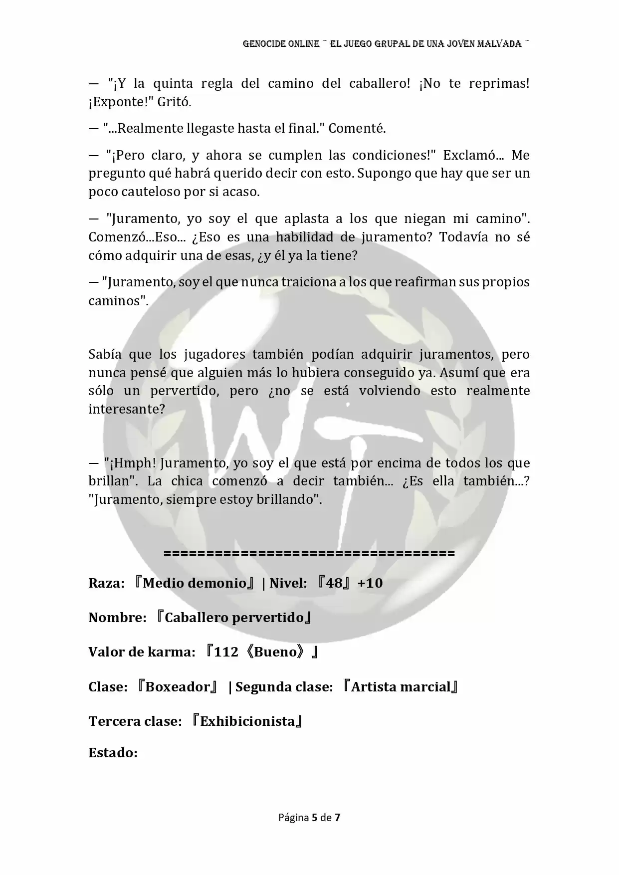 Genocide Online - Novela Web (Novela) - Capítulo 54 - Página 7 - LectorTMOo