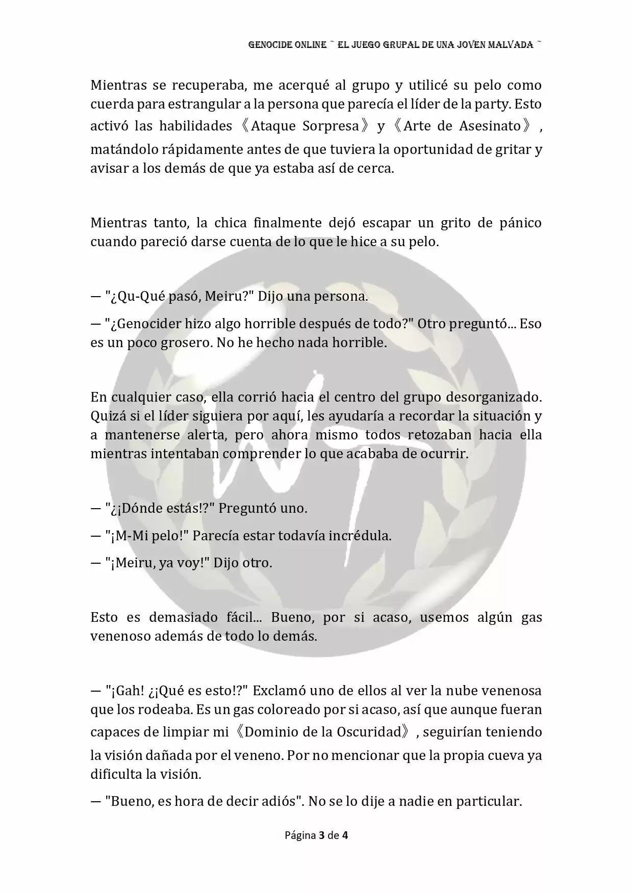 Genocide Online - Novela Web (Novela) - Capítulo 56 - Página 4 - LectorTMOo
