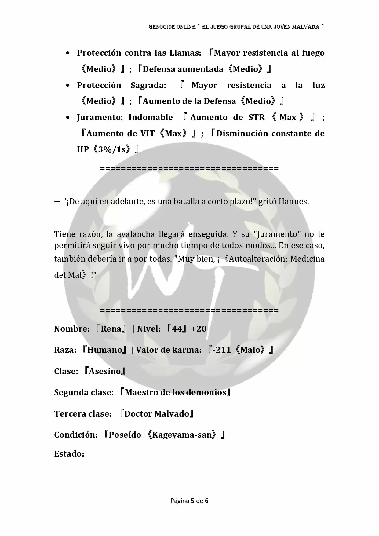 Genocide Online - Novela Web (Novela) - Capítulo 59 - Página 6 - LectorTMOo