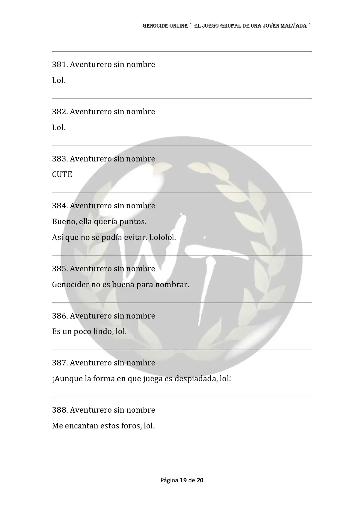 Genocide Online - Novela Web (Novela) - Capítulo 64 - Página 20 - LectorTMOo