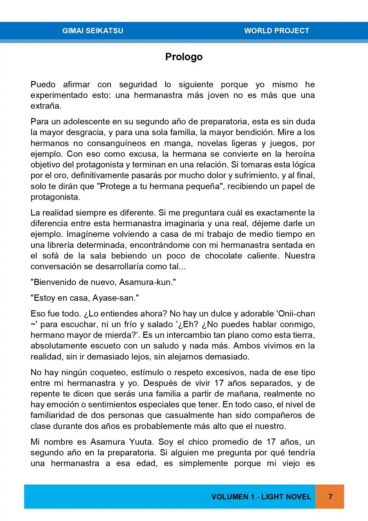 Gimai Seikatsu (Novela) - Capítulo - Página 7 - LectorTMOo