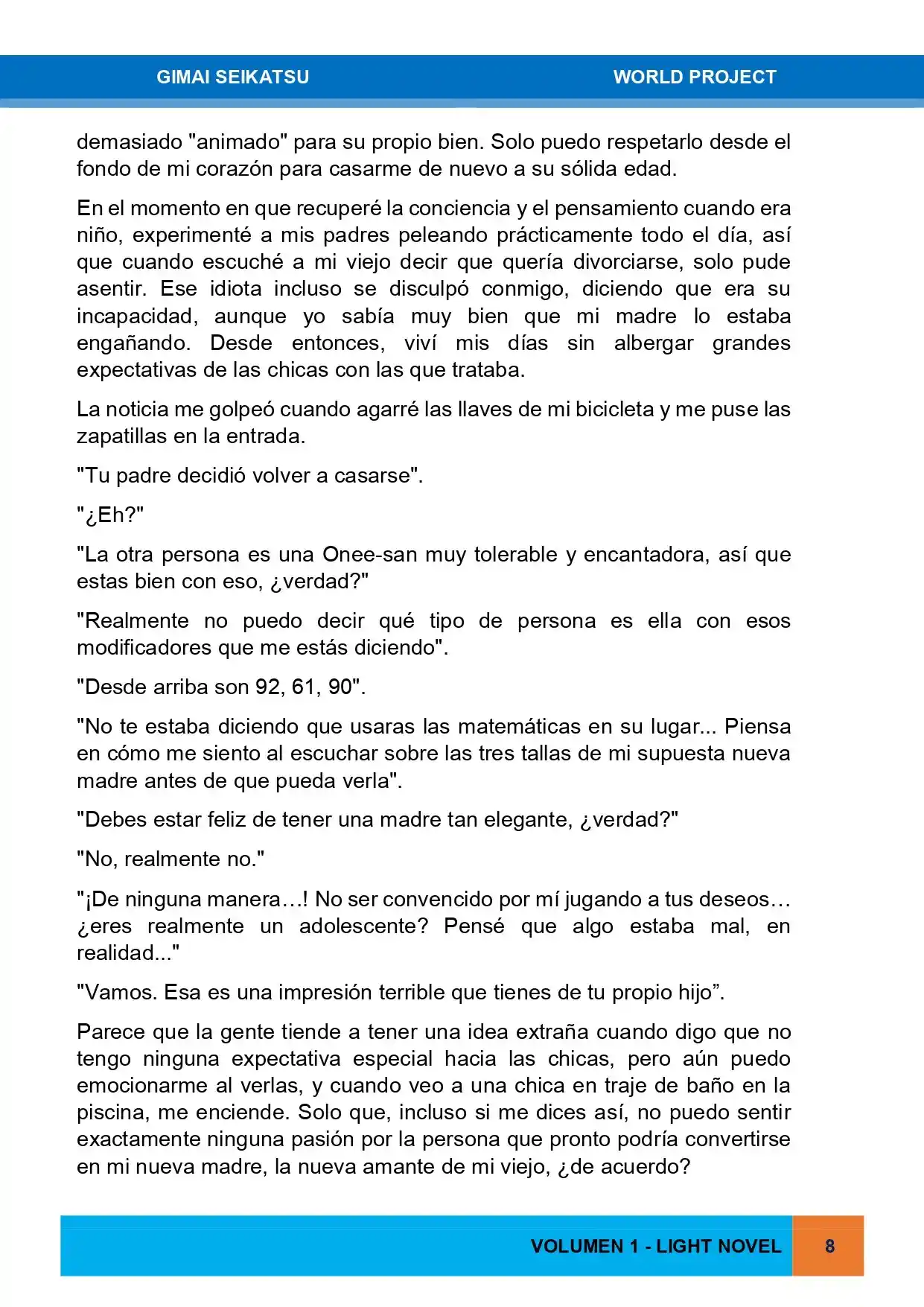 Gimai Seikatsu (Novela) - Capítulo - Página 8 - LectorTMOo