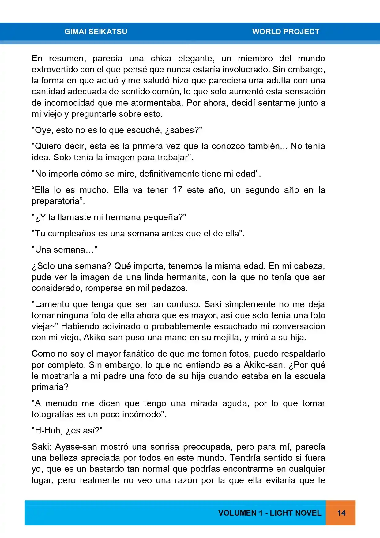 Gimai Seikatsu (Novela) - Capítulo - Página 14 - LectorTMOo