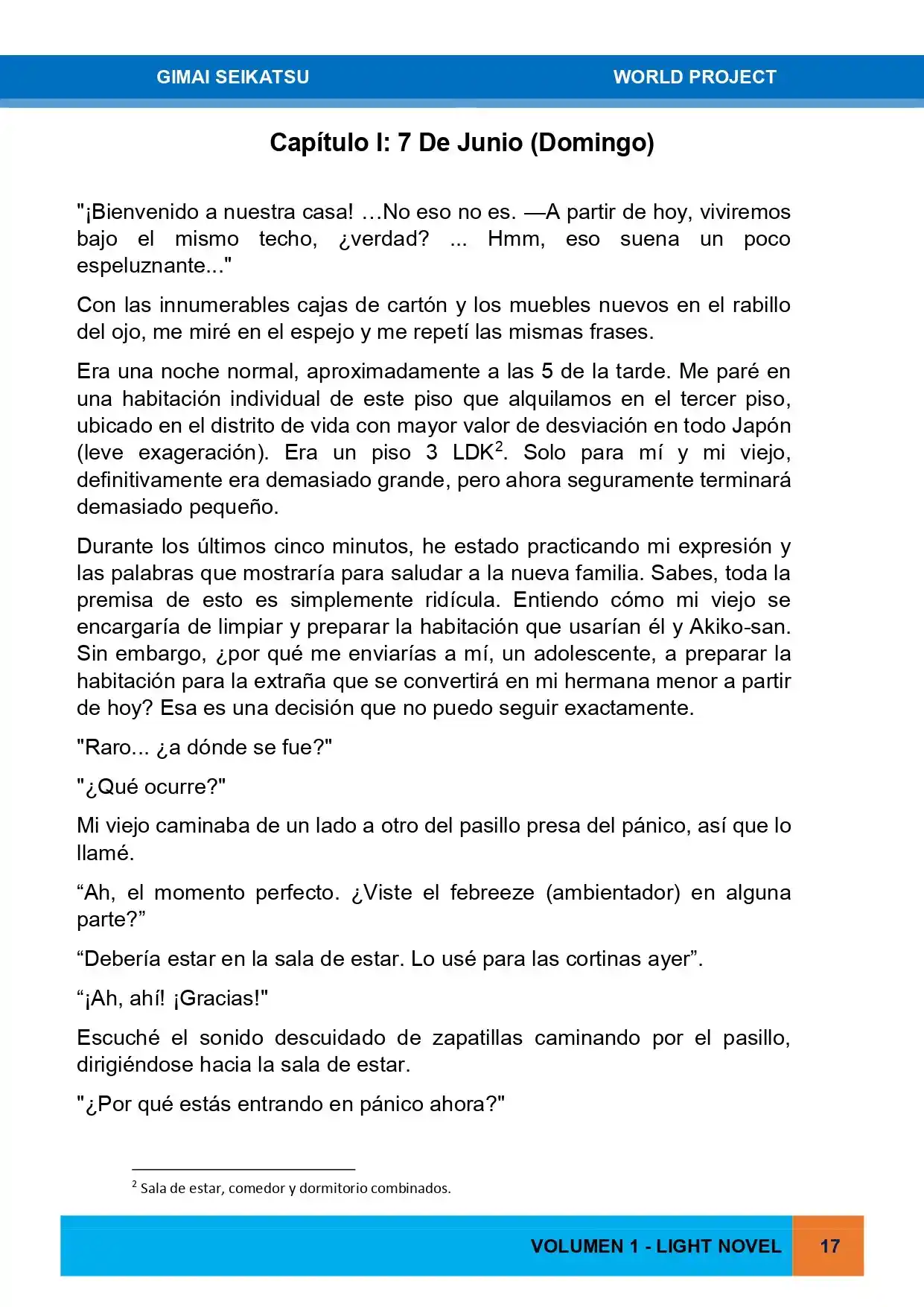 Gimai Seikatsu (Novela) - Capítulo 1 - Página 1 - LectorTMOo