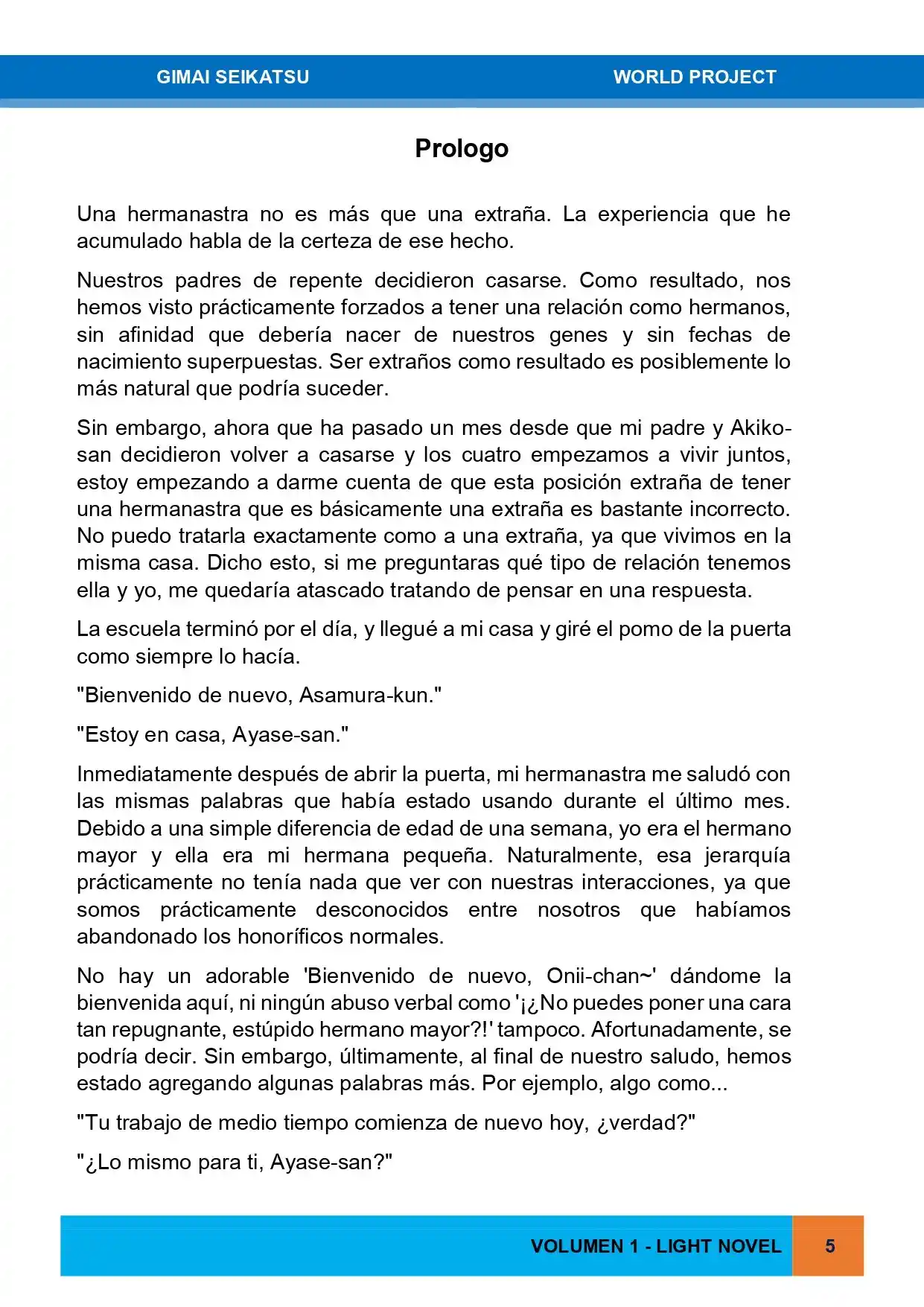 Gimai Seikatsu (Novela) - Capítulo 11 - Página 5 - LectorTMOo