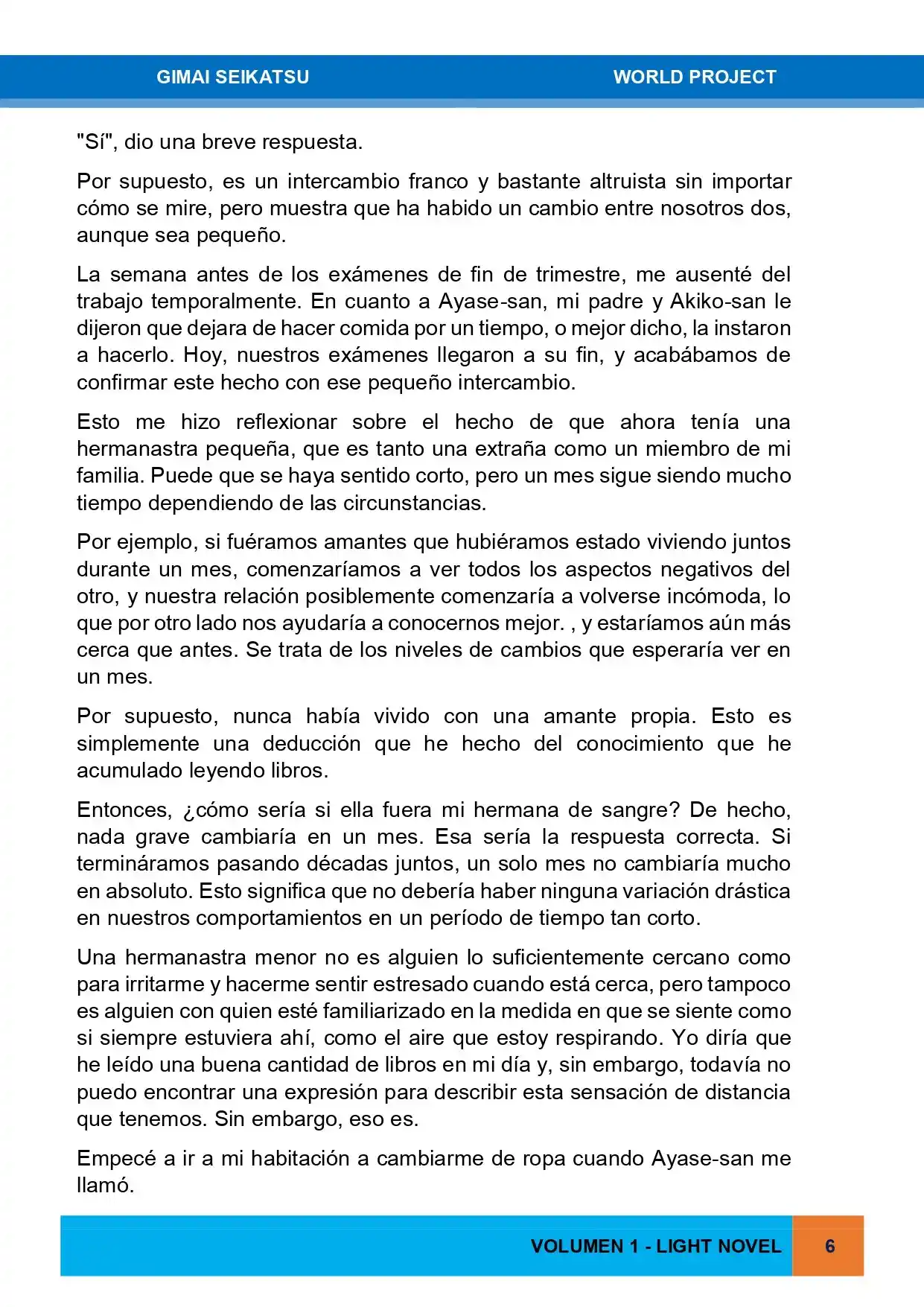 Gimai Seikatsu (Novela) - Capítulo 11 - Página 6 - LectorTMOo