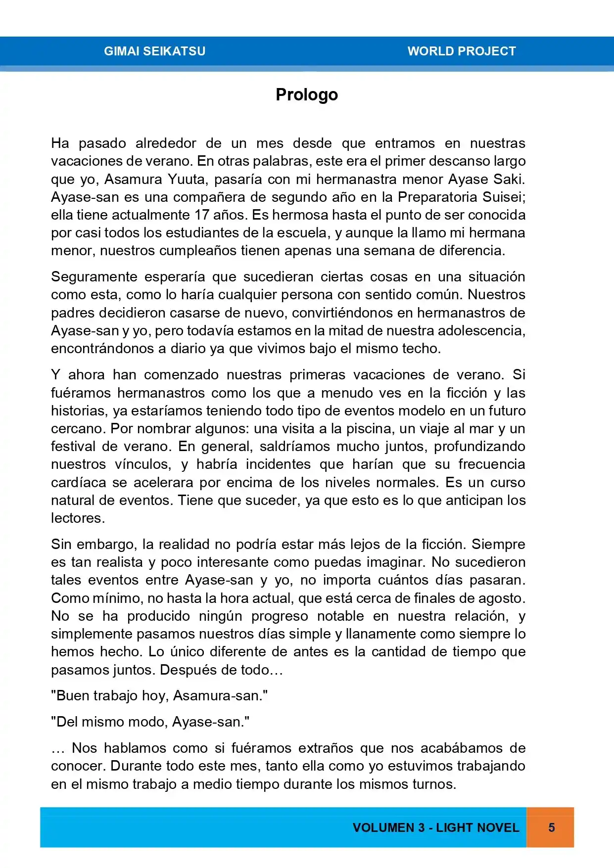 Gimai Seikatsu (Novela) - Capítulo 23 - Página 5 - LectorTMOo