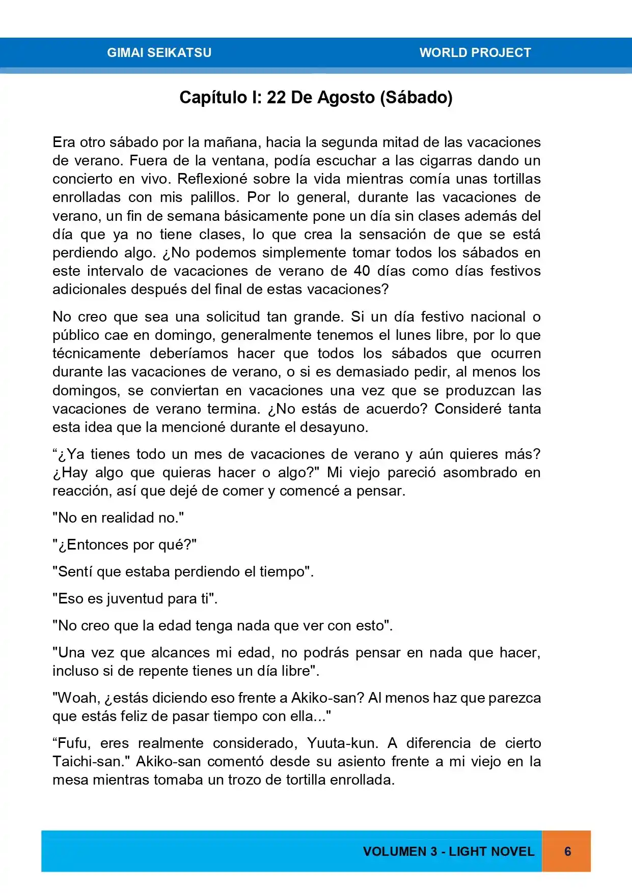 Gimai Seikatsu (Novela) - Capítulo 24 - Página 1 - LectorTMOo