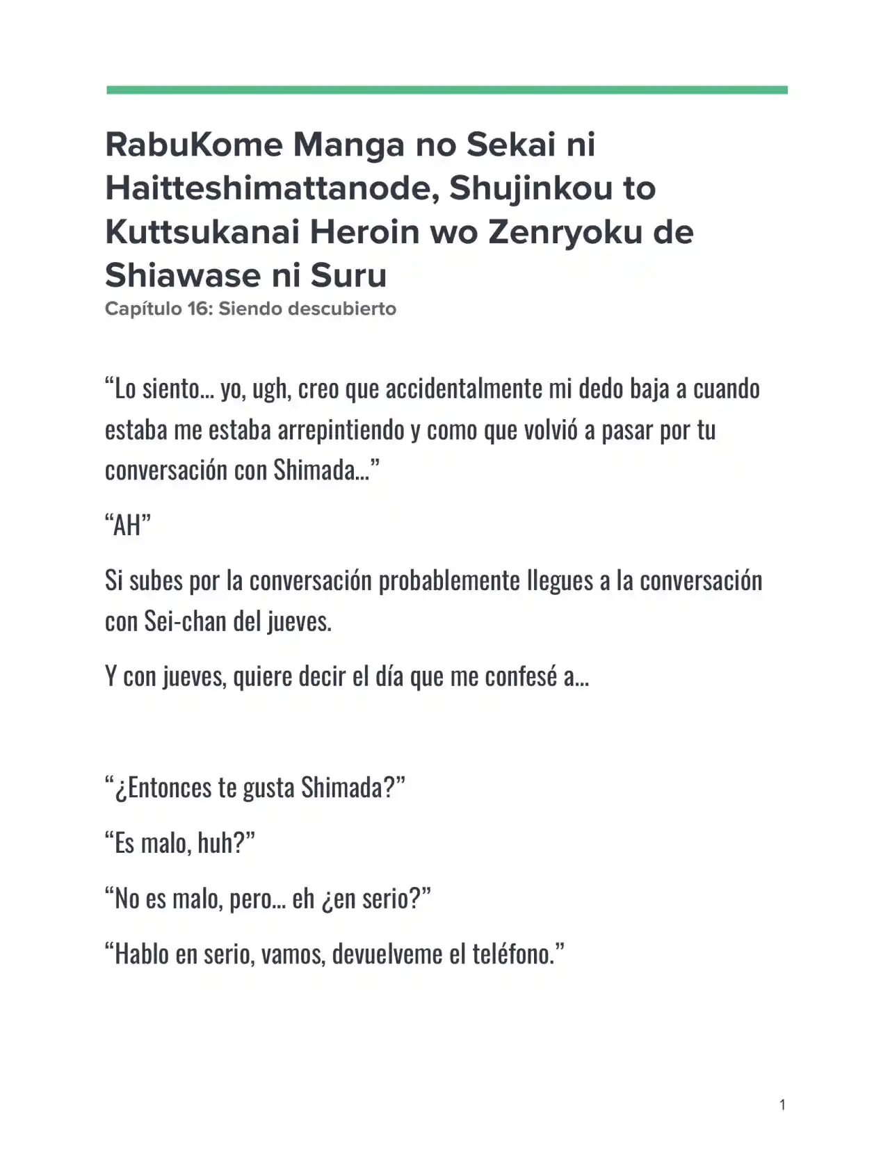 Isekai Romcom (Web Novel) (Novela) - Capítulo 16 - Página 1 - LectorTMOo