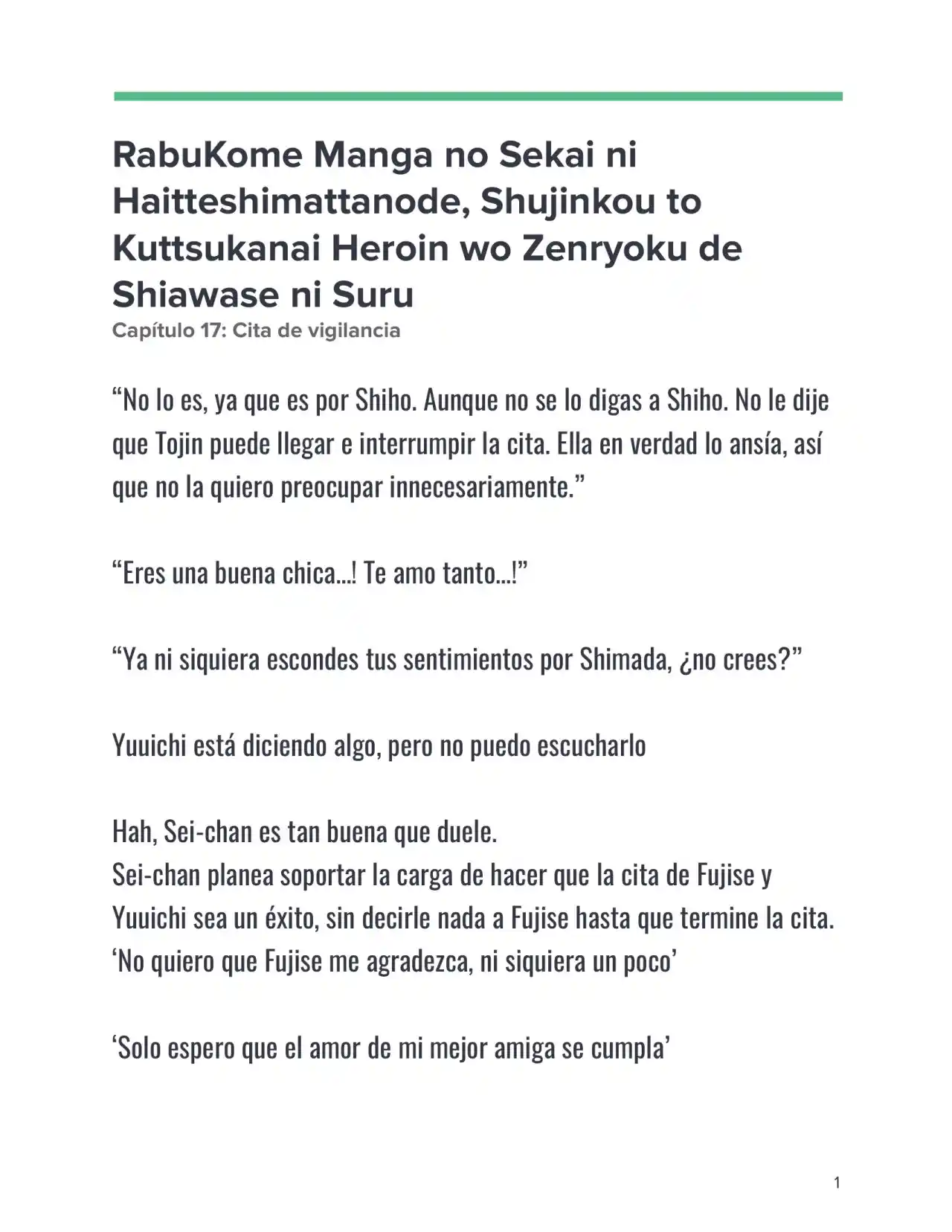 Isekai Romcom (Web Novel) (Novela) - Capítulo 17 - Página 1 - LectorTMOo