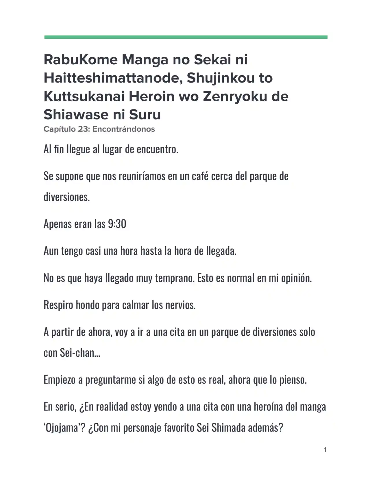 Isekai Romcom (Web Novel) (Novela) - Capítulo 23 - Página 1 - LectorTMOo