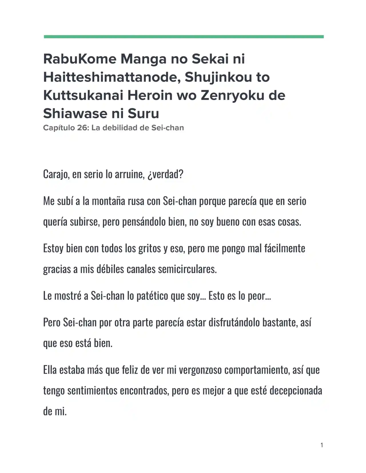 Isekai Romcom (Web Novel) (Novela) - Capítulo 26 - Página 1 - LectorTMOo
