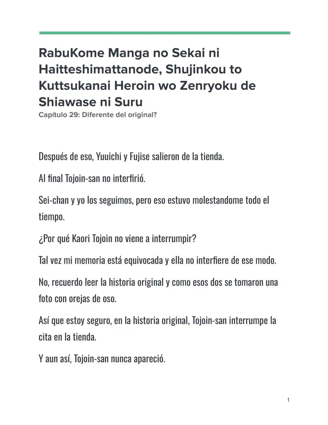 Isekai Romcom (Web Novel) (Novela) - Capítulo 29 - Página 1 - LectorTMOo