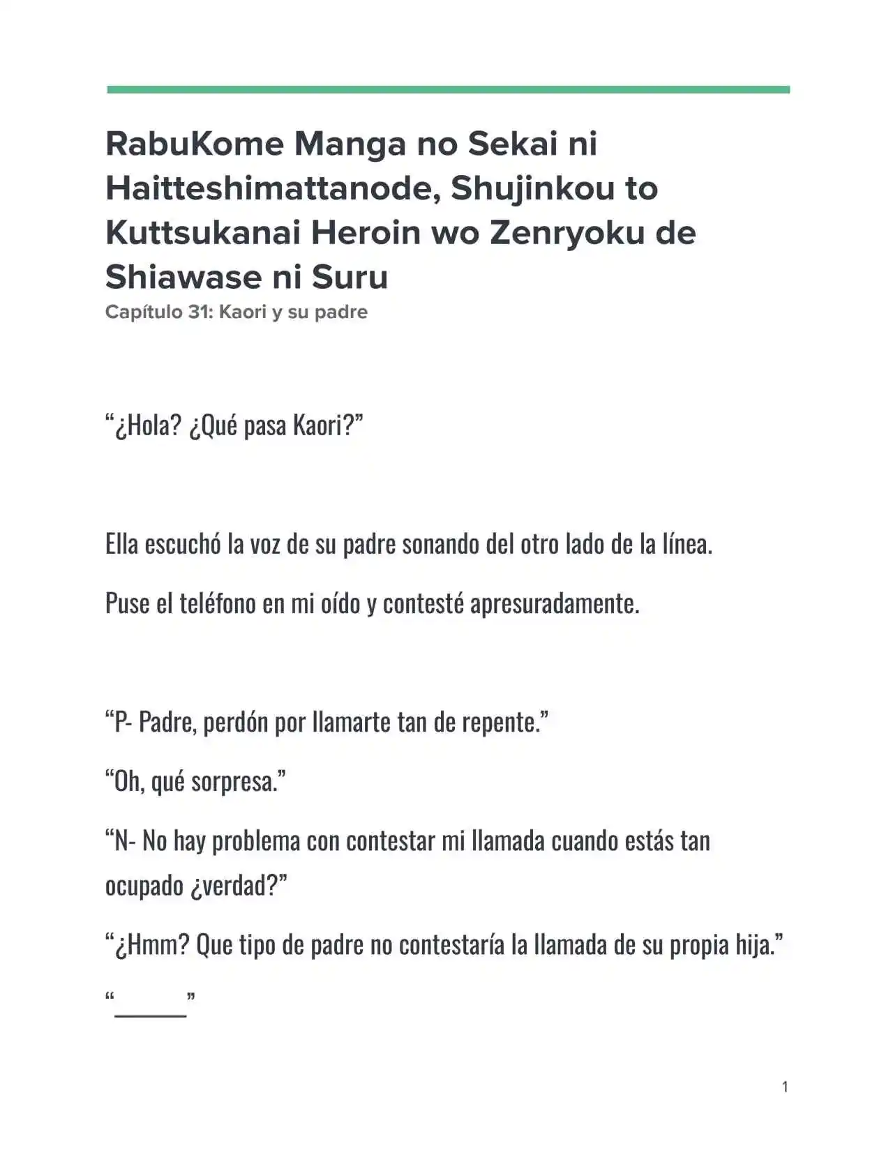 Isekai Romcom (Web Novel) (Novela) - Capítulo 31 - Página 1 - LectorTMOo