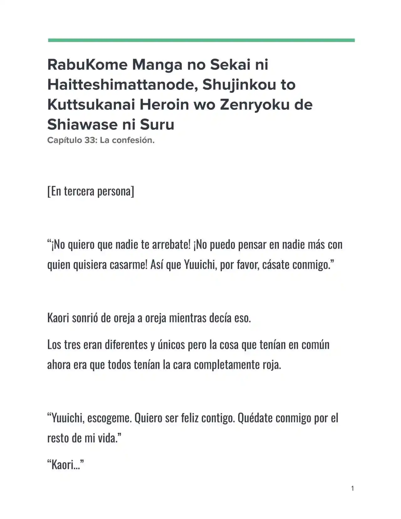 Isekai Romcom (Web Novel) (Novela) - Capítulo 33 - Página 1 - LectorTMOo