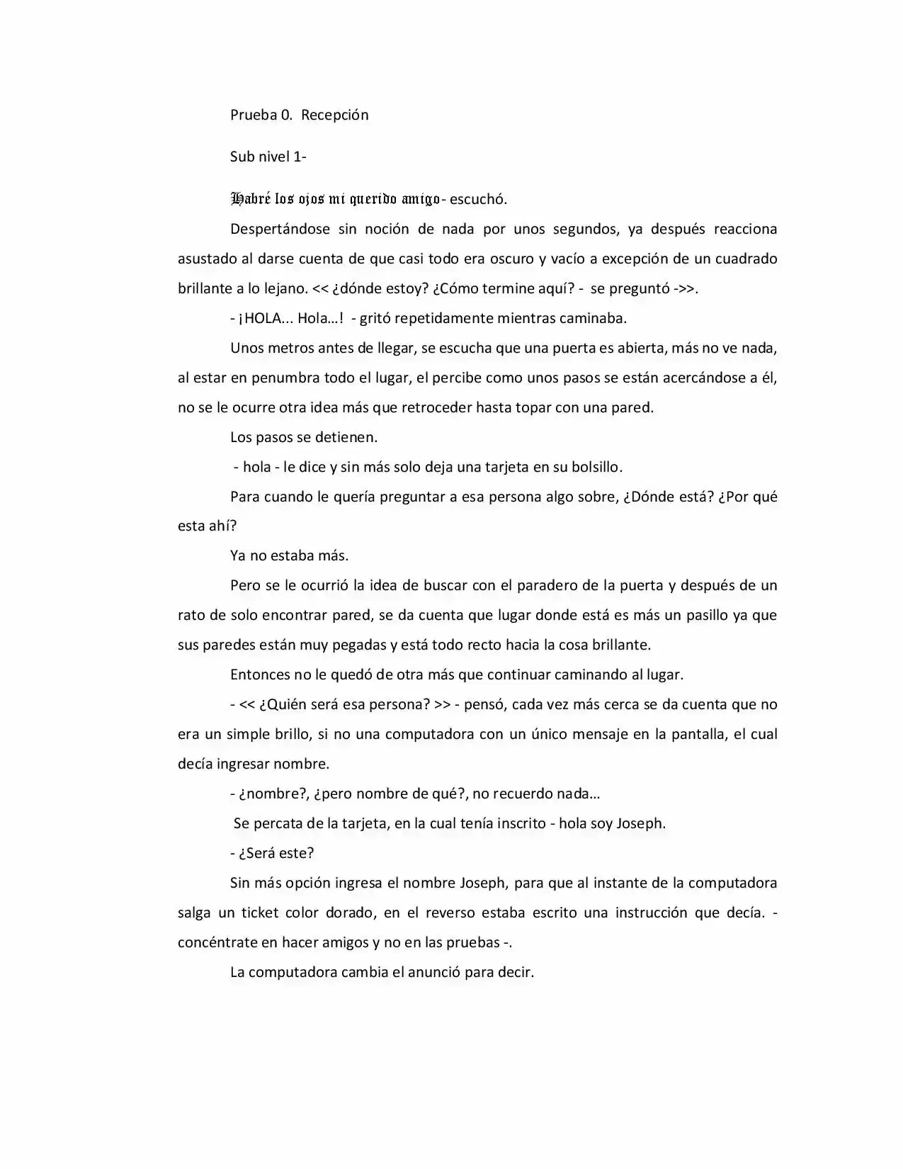 Juego De Pruebas (Novela) - Capítulo 1 - Página 1 - LectorTMOo
