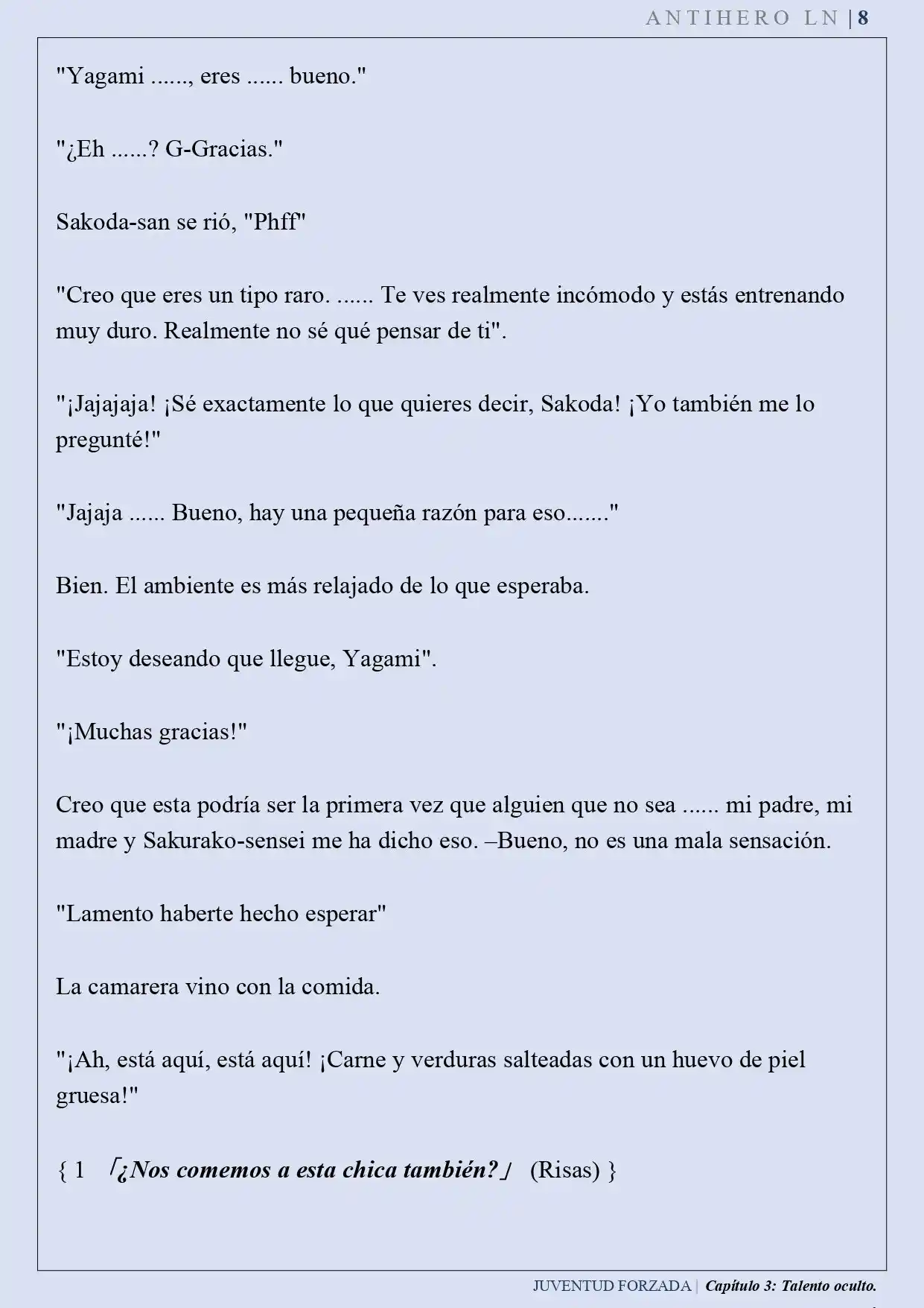 Juventud Forzada (Novela) - Capítulo 3 - Página 8 - LectorTMOo