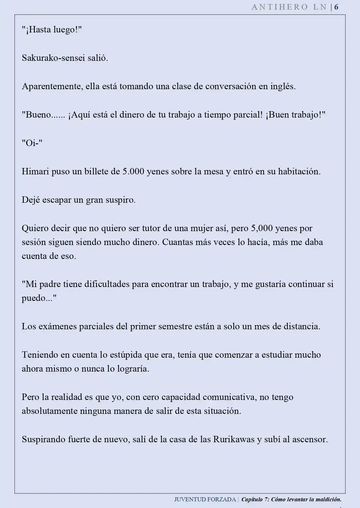 Juventud Forzada (Novela) - Capítulo 7 - Página 7 - LectorTMOo
